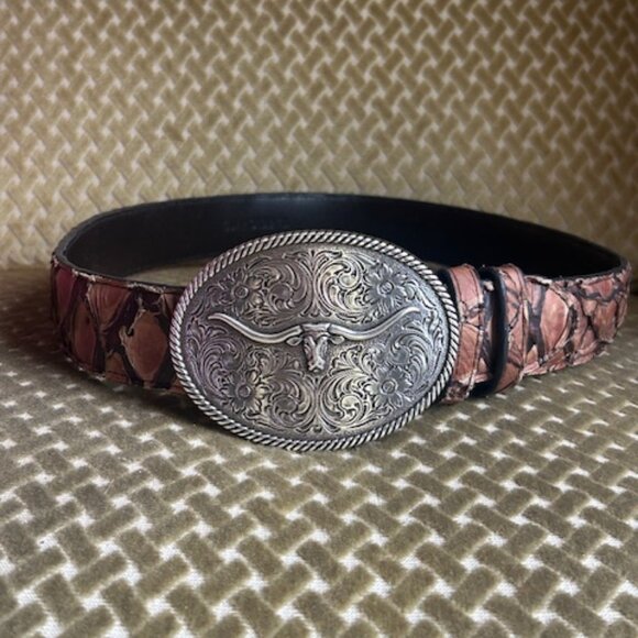 Cody James Other - Cody James Men's Longhorn Hand Made Western Embossed Leather Belt New 34